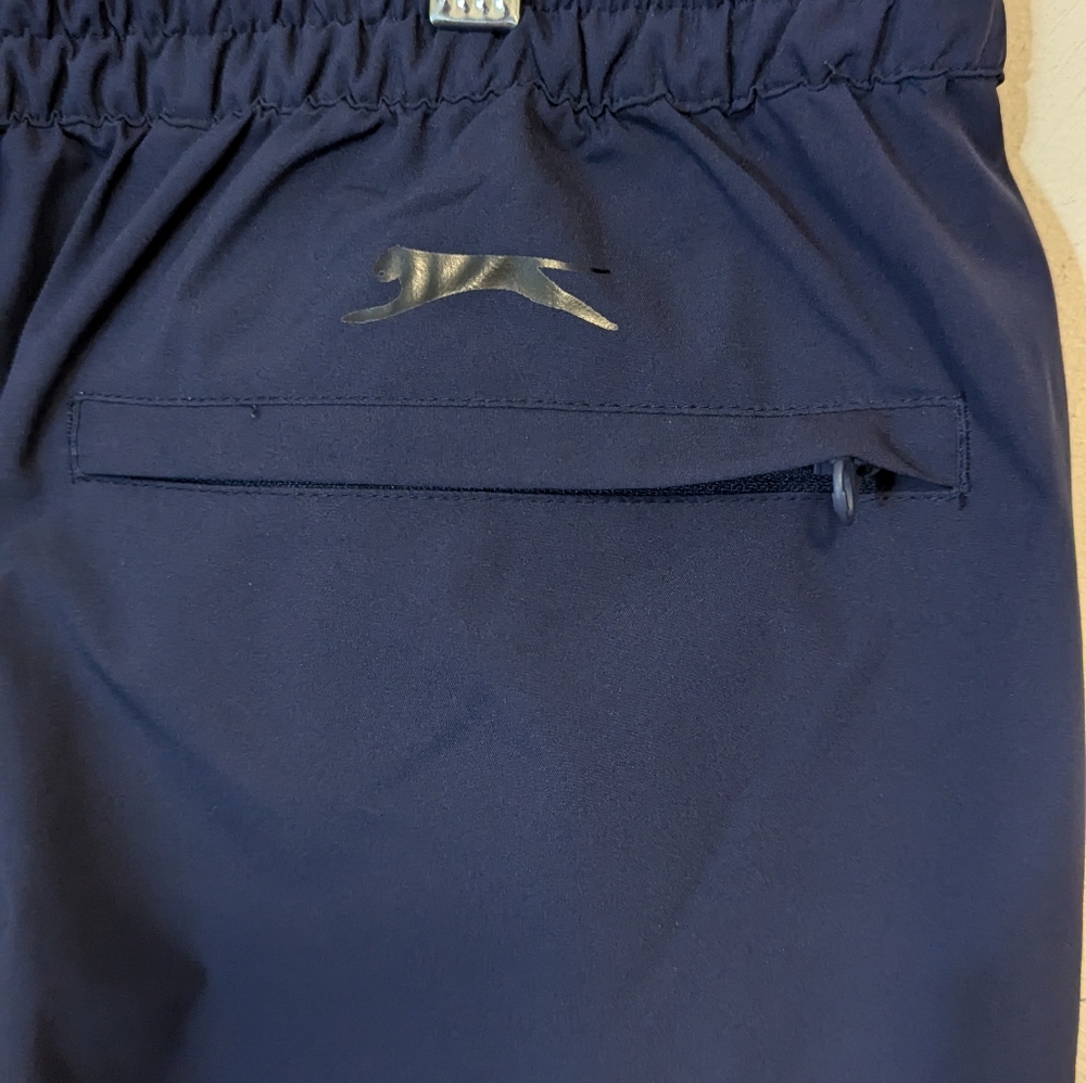 Slazenger Mens Golf Rain Pants Navy Blue Zip / Hook Loop Close Ankle, Size Large - Picture 9 of 10